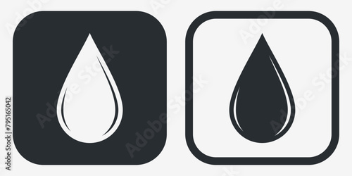 Drop Sign. Water, Oil or Other Liquid Droplet Silhouette. Drinking Water - Symbol. Vector Printable Sign