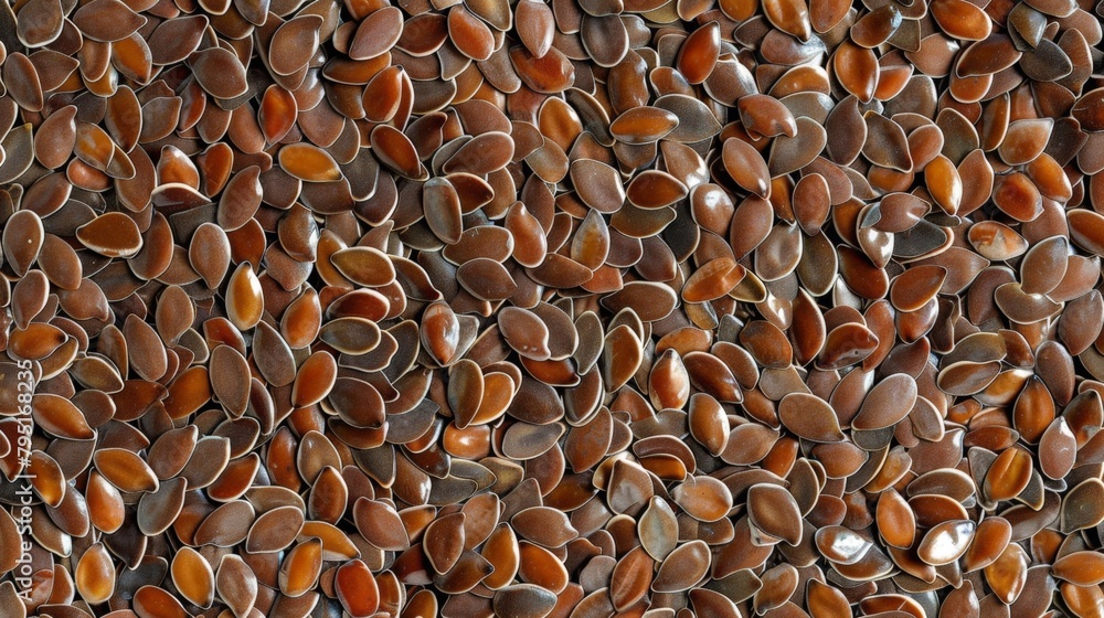 Obraz premium Close-up of a mound of brown seeds on a table