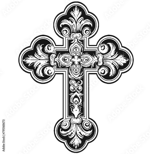 Catholic cross with decorations