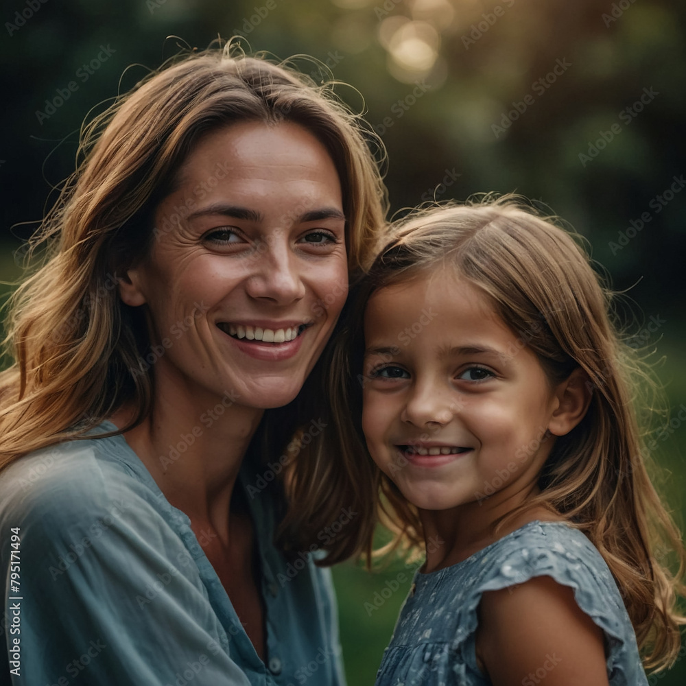 Mother and daughter showing love for each other
