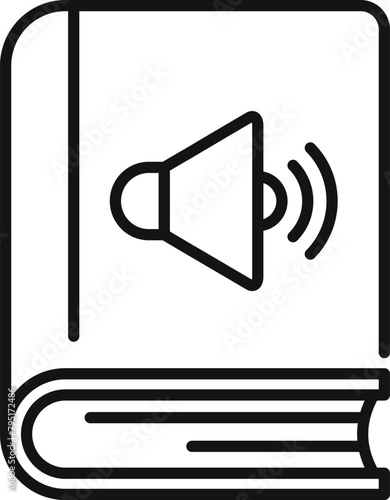 Online audiobook store icon outline vector. Media literature. App learning
