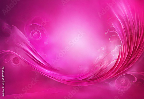 Fuchsia abstract fantasy backdrop with white swirls on pink background.