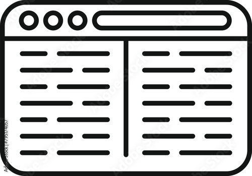 Creative modern web book icon outline vector. Online bookstore. Reading public network