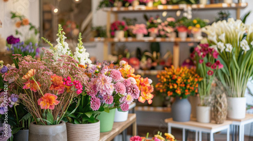 Wallpaper Mural A flower shop with a variety of colorful flowers on display Torontodigital.ca