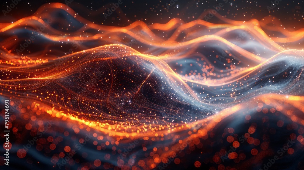 Fiery Fractal Fantasy Abstract loop of red, orange, and black flames against a space-like backdrop, creating a mesmerizing motion, Generative AI