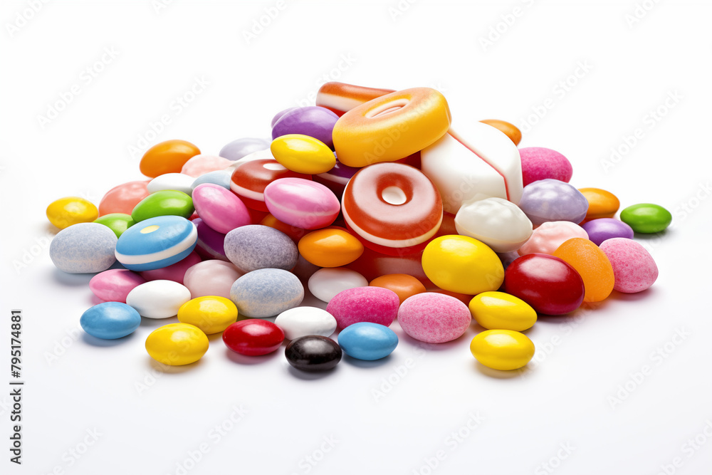 Candies on white background. Candy related topics. Image for graphic designer. Image for flyers. Sugar. Purchase sale candy. Candies on white background. Candy related topics. Image for graphic designer. Image for flyers. Sugar. Purchase sale candy.