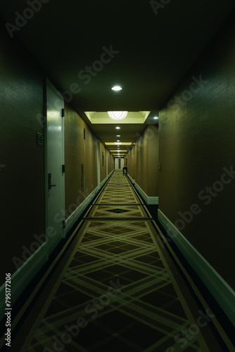 Mysterious and eerie ambience inside a motel in Arizona, USA