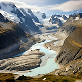 landscape of the svalbar glaciers and nautre