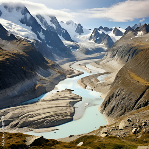 landscape of the svalbar glaciers and nautre