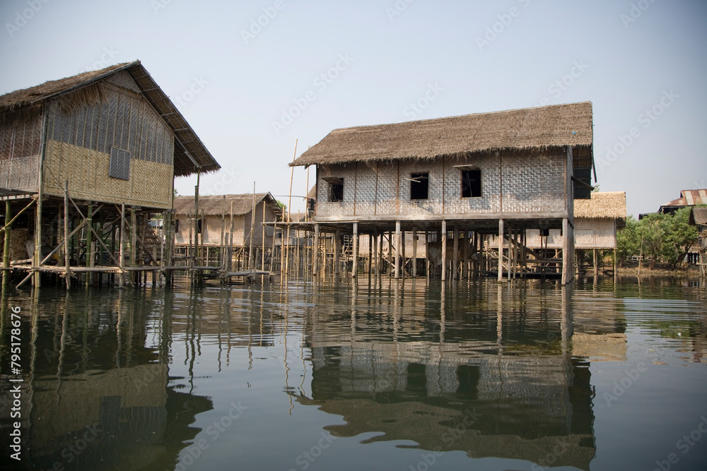 Myanmar. Inle Heho Lake on a sunny spring day Myanmar. Inle Heho Lake on a sunny spring day