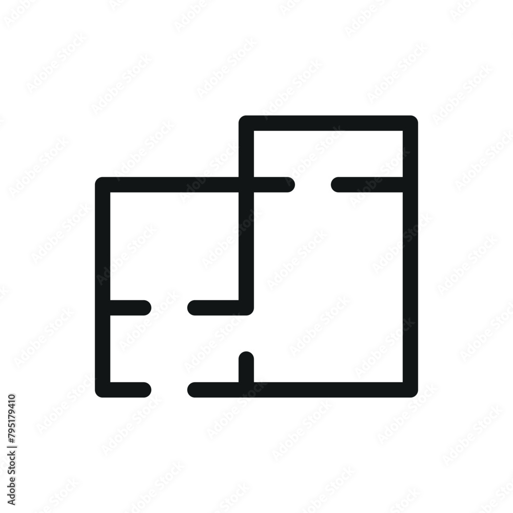 Floor plan isolated icon, apartment layout vector symbol with editable stroke Floor plan isolated icon, apartment layout vector symbol with editable stroke