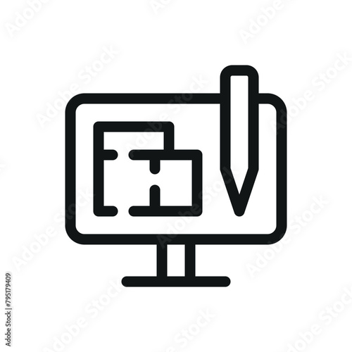 Architectural design software isolated icon, floor plan creator vector symbol with editable stroke