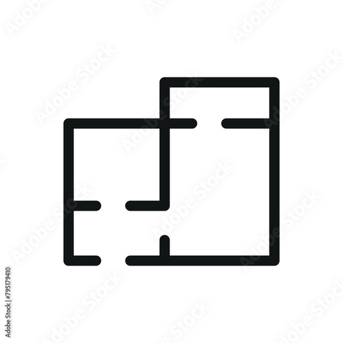 Floor plan isolated icon, apartment layout vector symbol with editable stroke