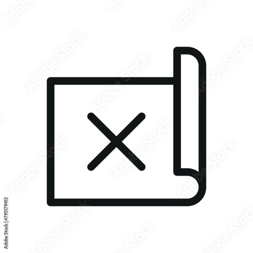 House demolition plan isolated icon, cancelled project vector symbol with editable stroke