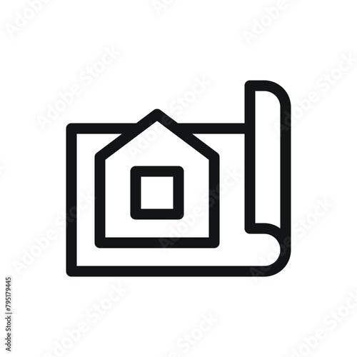 Civil engineering isolated icon, architectural project vector symbol with editable stroke