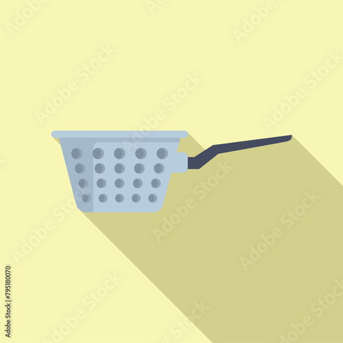 New model colander icon flat vector. Cooking element. Drain object