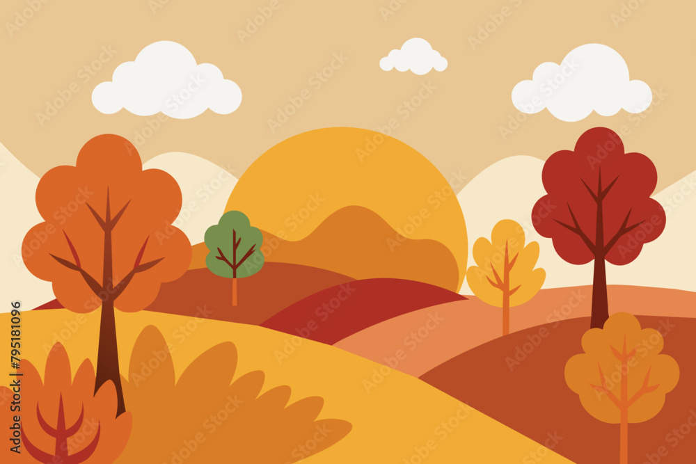 Background design with autumn theme vector design