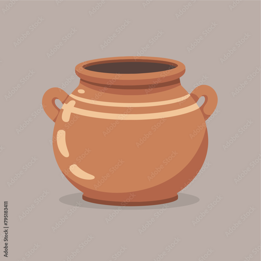 clay pot in cartoon flat vect... clay pot in cartoon flat vect...