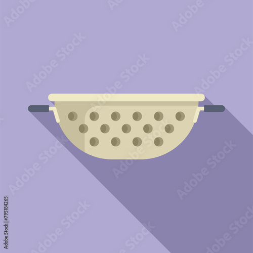 Preparation object colander icon flat vector. Food kit. Dish tool