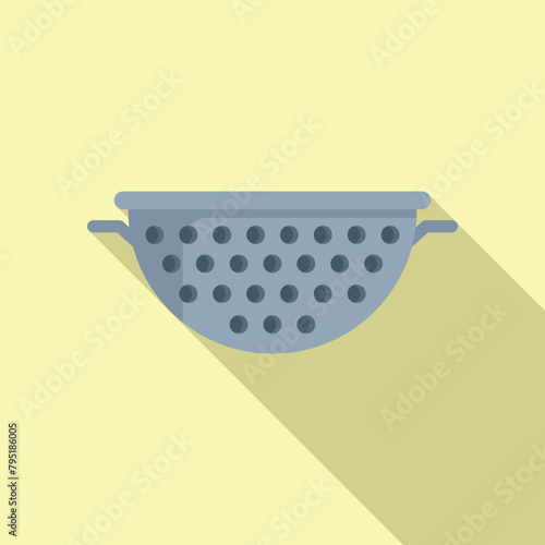 Wash colander tool icon flat vector. Sieve equipment. Prepare drain