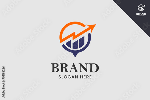 Chart logo. Business, accounting, finance and bookkeeping logo identity template. Perfect logo for business related to finance, accounting and bookkeeping symbol business. Vector eps 10.