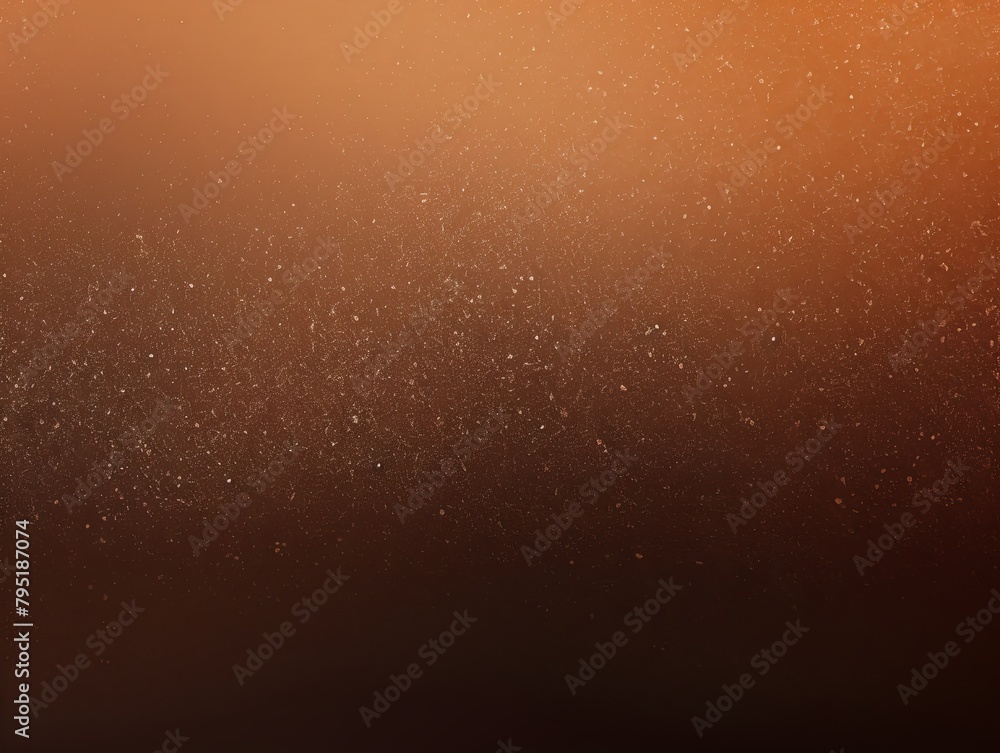 Brown color gradient dark grainy background white vibrant abstract spots on black noise texture effect blank empty pattern with copy space for product design