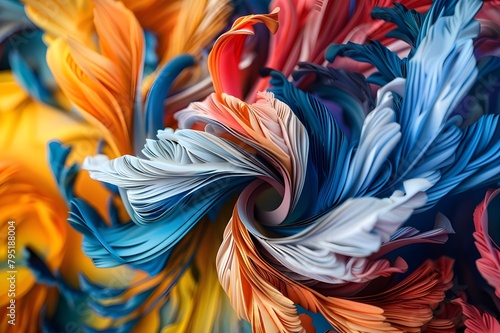 close up of colorful feathers