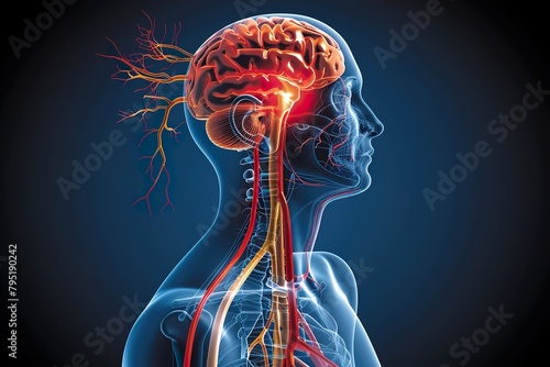 Human headache type structure diagram  photo