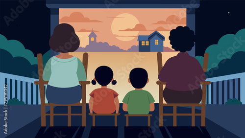 Sitting in rocking chairs on the front porch siblings and cousins watch with awe as a handmade film details the immigrant journey of their