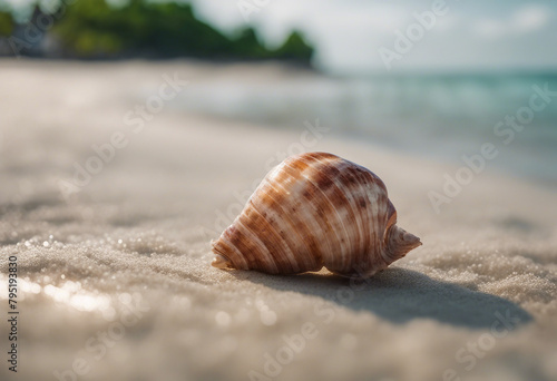 A triton shell on the beach on Derawan Island ; Derawan Island Borneo Indonesia 8k photo