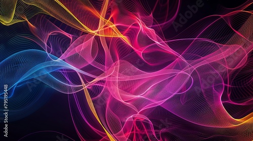 Abstract line art pc wallpaper colorful
