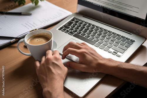 person typing on a laptop