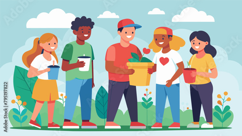A group of friends unplugs for a day of volunteering at a local charity helping those in need and making a positive impact on their community.