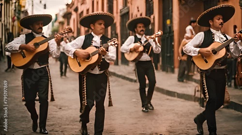 Mexican Musicians Mariachi Band Street Concert