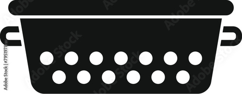 Colander kit tool icon simple vector. Cooking element. Water handle drain