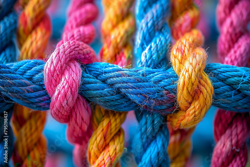 close up of colorful rope