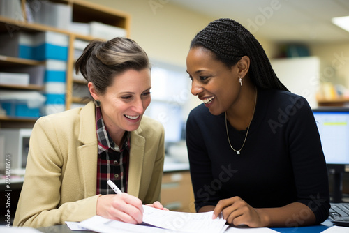 people working together in ...