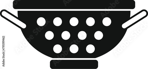Handle colander element icon simple vector. Sifting accessory. Drainer utensil