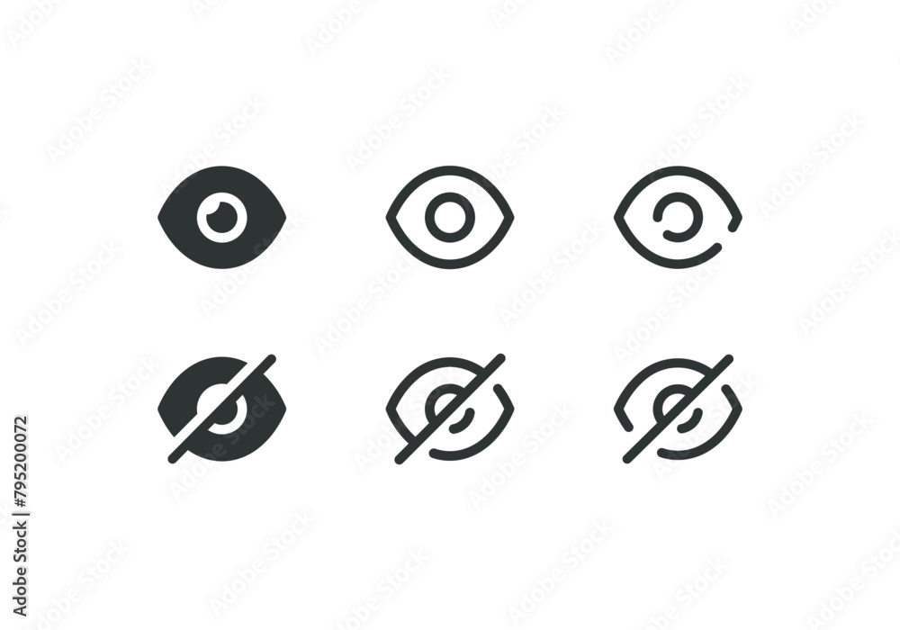 show hide icon. Show password icon, eye symbol. Vector vision hide from ...