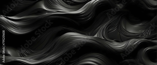 This mesmerizing image features black abstract wave patterns, creating a sense of depth and artistic sophistication