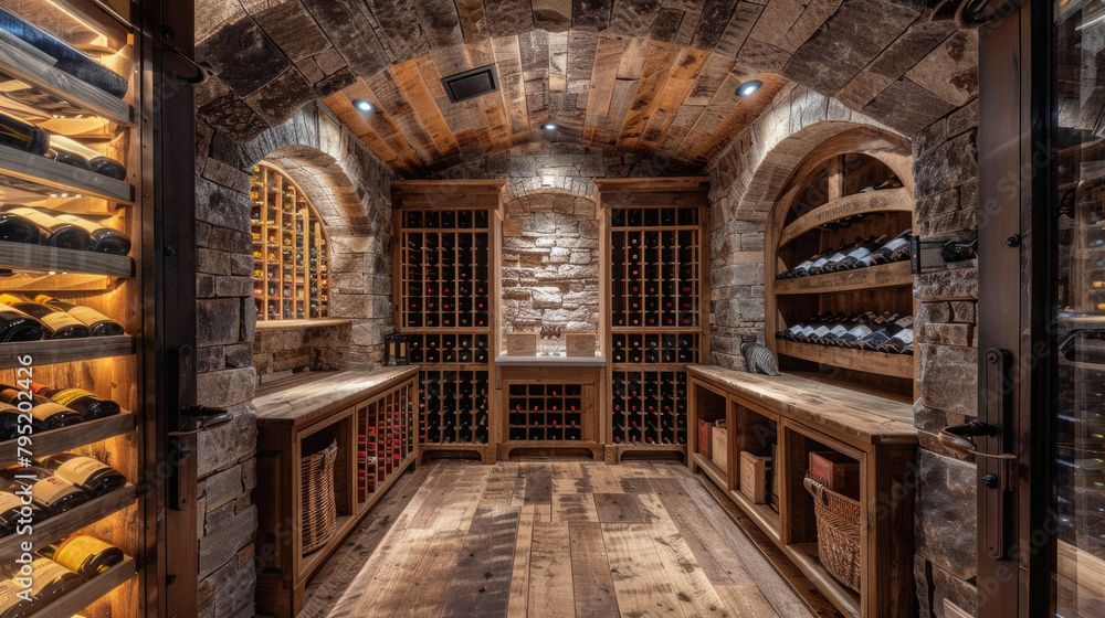 A wine cellar with many bottles of wine