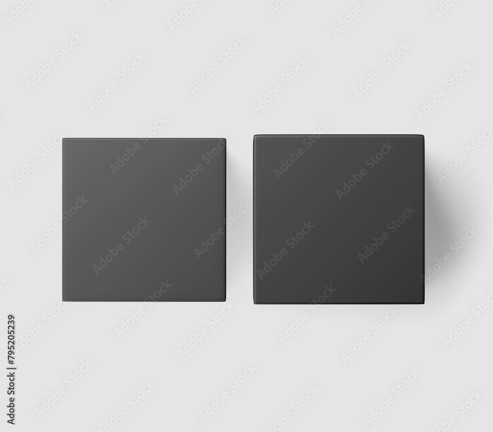 Black Rectangular Box, Dark Candle Box packaging, 3d Rendered isolated on light background