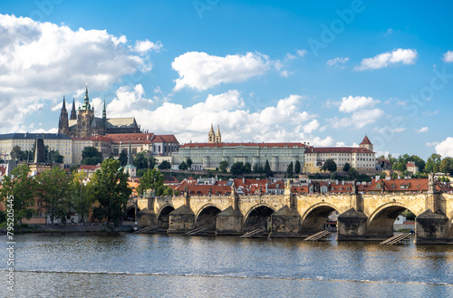 View of the cathedral from Prague embankment 