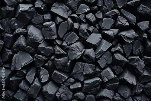 natural coal pile or black rock rubble background