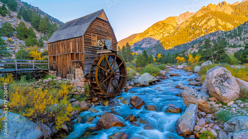 Historic Crystal Mill in Colorado, Autumn Scenery by the Water in the Rocky Mountains photo