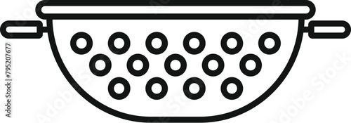 Preparation object colander icon outline vector. Food kit. Dish tool