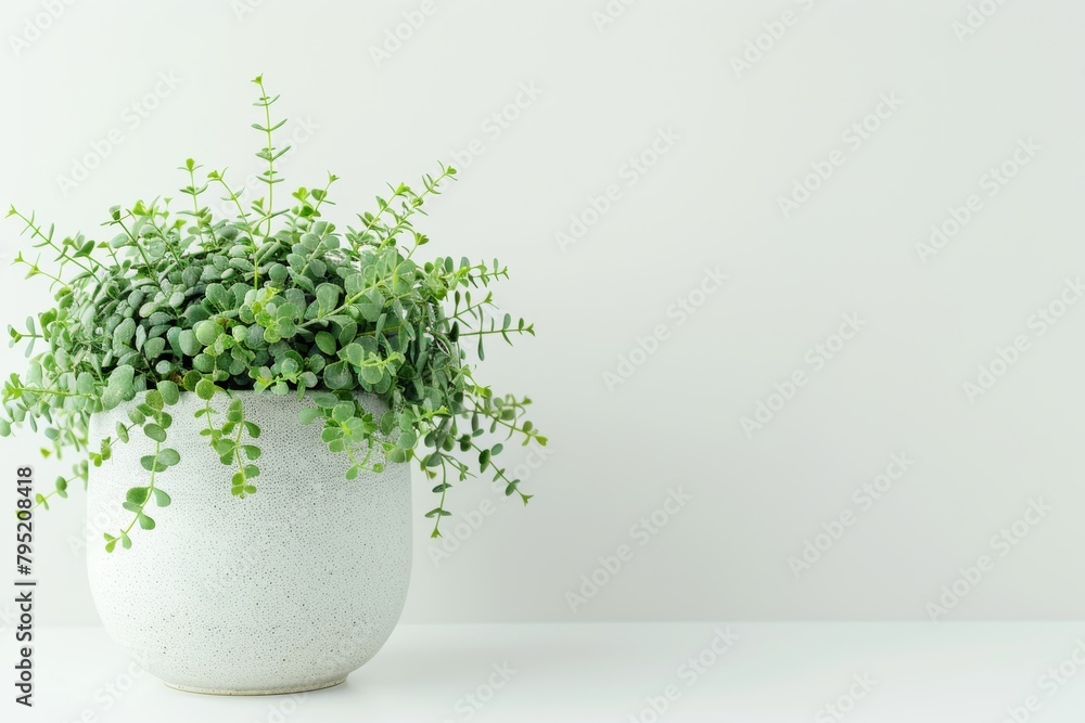 Photo of a houseplant in a painted ceramic pot isolated on white background shot in a studio. Photo of a houseplant in a painted ceramic pot isolated on white background shot in a studio.