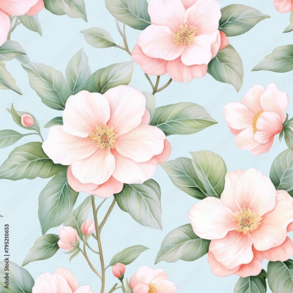 Fototapeta premium Ccamellias pattern flower backgrounds