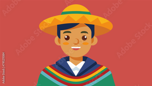 A student sporting a colorful Se and sombrero expressing admiration for Mexican culture and its traditional clothing.
