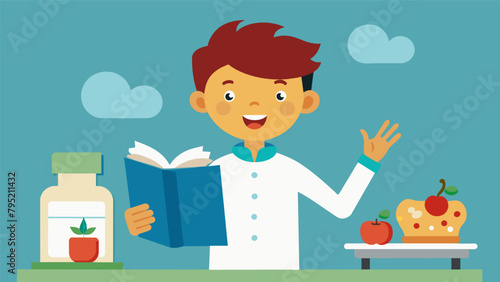A child proudly presenting their own recipe at the book launch explaining the inspiration behind it and sharing cooking tips with the audience.